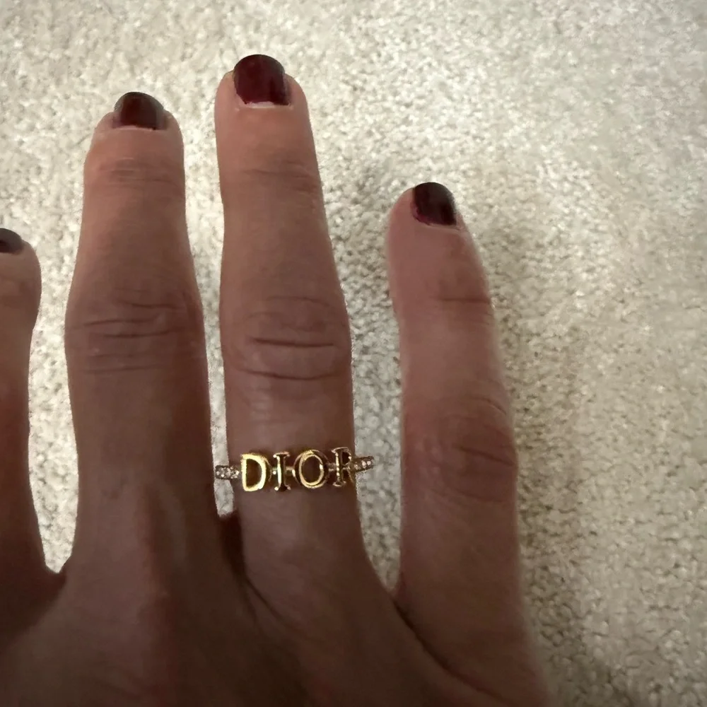 Dior Gold Logo Ring for Women - Picture 4 of 7